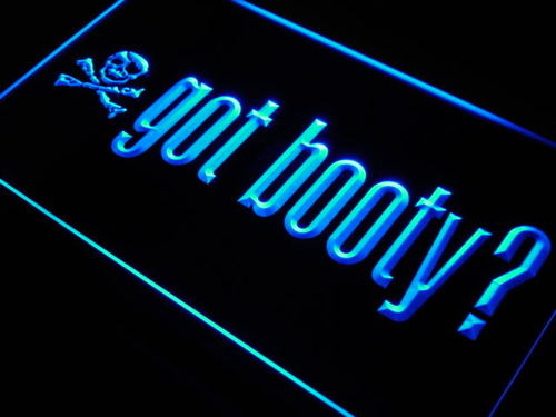 Pirate Got Booty Skull Bar Beer Neon Light Sign